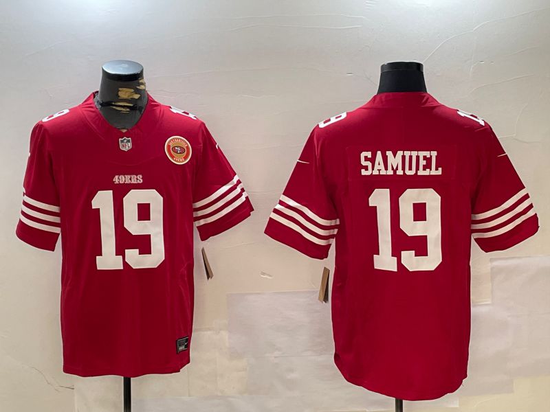 Men San Francisco 49ers #19 Samuel Red three generations 2024 Nike Limited NFL Jersey style 10->->